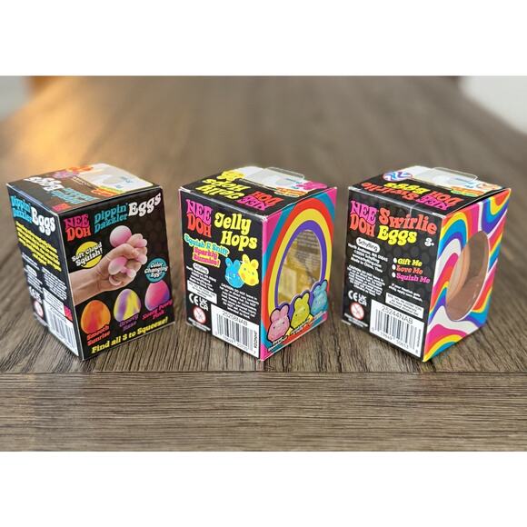 Schylling NeeDoh Jelly Hops, Swirlie Eggs, Dippin' Dazzler Easter New SET OF 3 - Picture 12 of 12